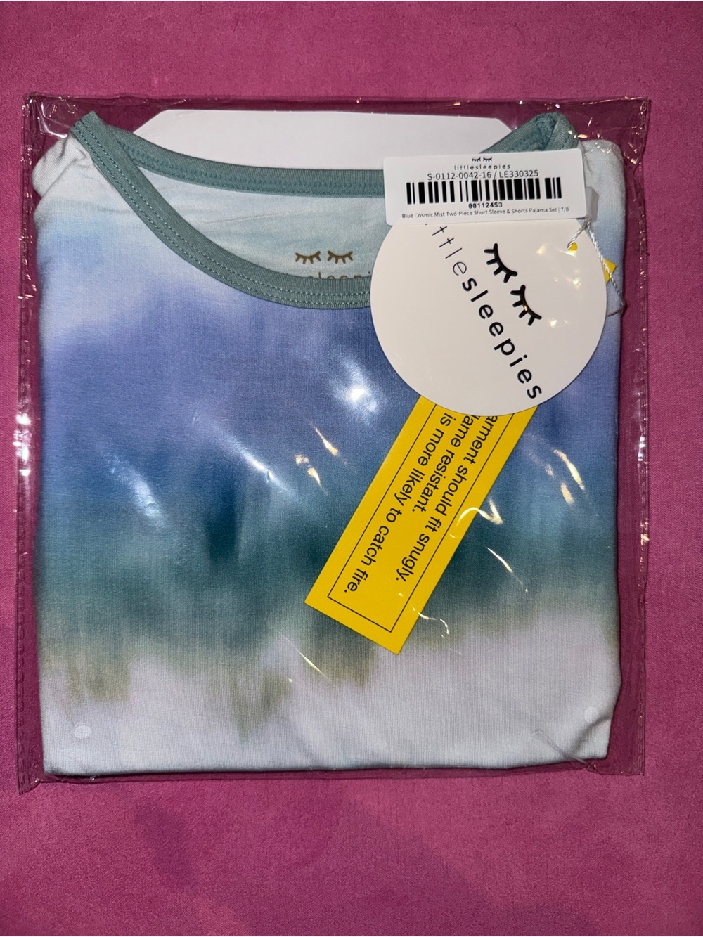 NWT Little Sleepies Blue Cosmic Mist Short Sleeve & Shorts Pajama Set 7/8